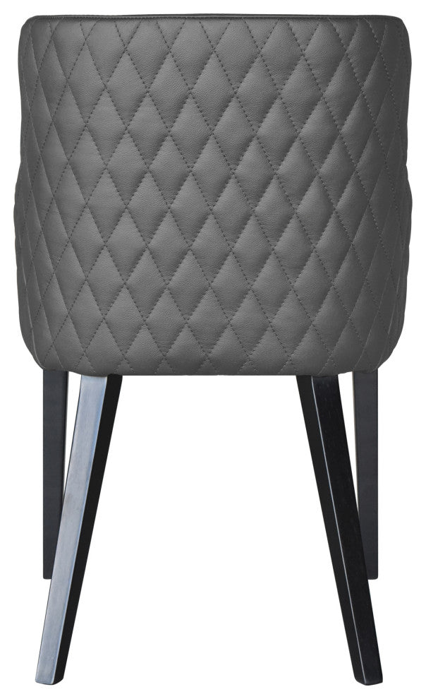 Contemporary Zayden Dining Chair Dark Grey - Grey