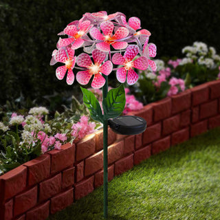 Solar LED Metal Flower Stake Lights, Pink