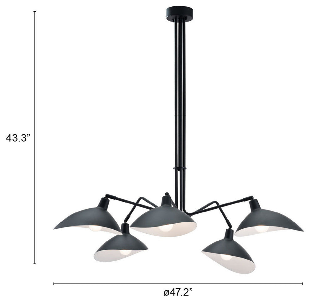 Pendant Ceiling Light Fixture, Steel Metal, Black, Kitchen Lounge Cafe Bistro