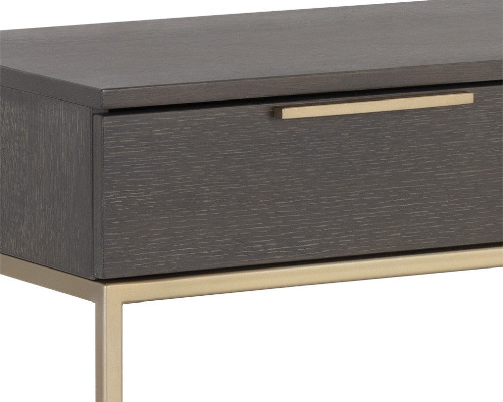 Rebel Console Table With Drawers, Gold, Charcoal Gray