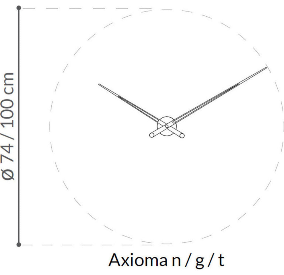 Nomon AXIOMA G Clock | Polished Brass Box, Walnut Hands