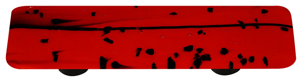 Art Glass Mardi Gras Pull, Black Post, Black Mg, Red