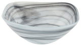 Gray Alabaster Glass 10" Squarish Salad or Serving Bowl