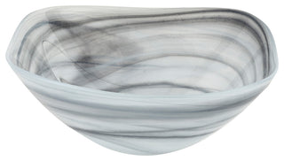 Gray Alabaster Glass 10" Squarish Salad or Serving Bowl