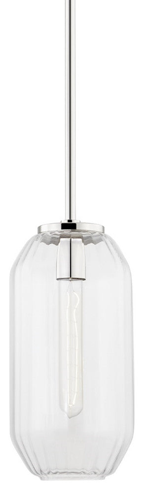 Bennett 1-Light B Pendant Aged Brass Finish Clear Glass