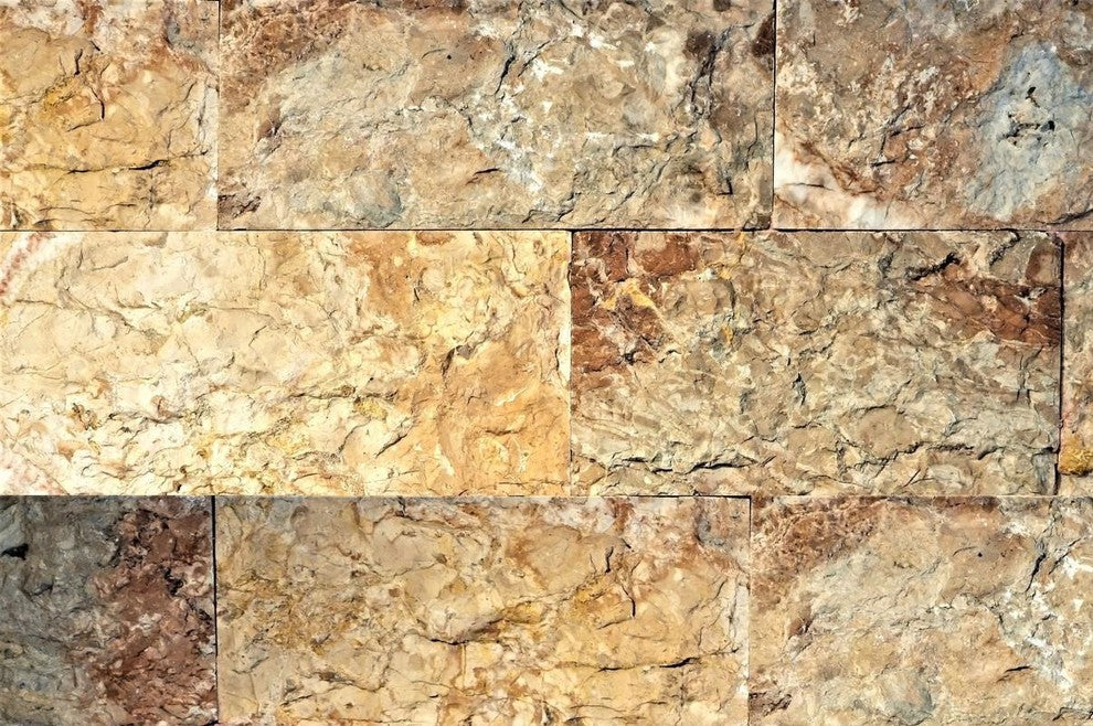 50 Sq Ft Split Face, Wavy Honey, 6xrandom