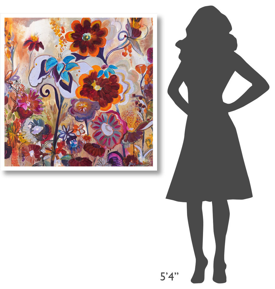 "Garden of Time Well Spent" Digital Paper Print by Joan Elan Davis, 38"x38"