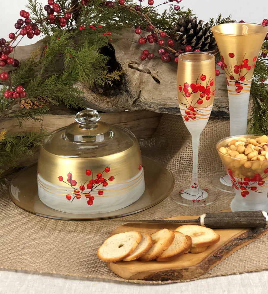 Berries 'n Branches Champagne Glasses, Set of 2