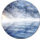 Clouds With Reflection In Water, Landscape Round Metal Wall Art, 23"
