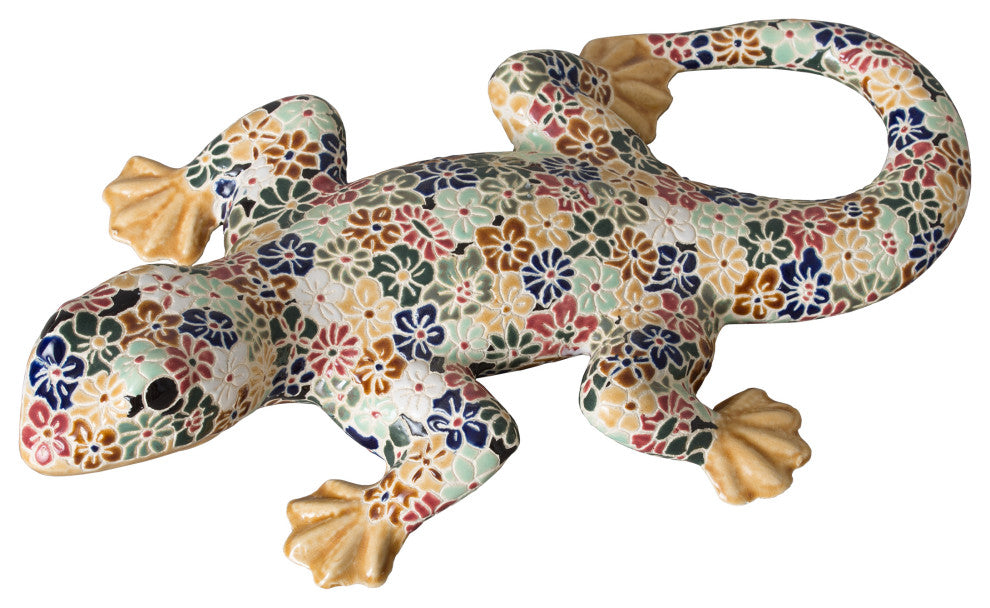 Floral Ceramic Gecko