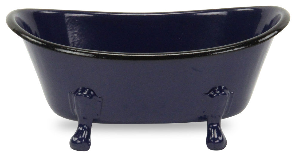 Lavande Metal Fleur-de-Lis  Mini Tub Decor - Navy Blue