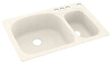 Swan 33x22x9 Solid Surface Kitchen Sink, 4-Hole, Baby's Breath
