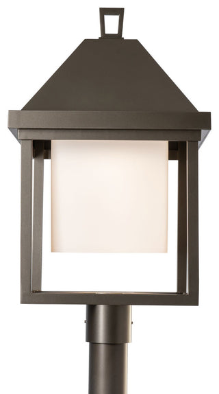 Dorset Dark Sky Friendly Post Light, Coastal Dark Smoke/Opal Glass