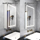 Recessed or Surface Mount Frameless Medicine Cabinet W/ LED Light & 2 Mirrors, Left Door