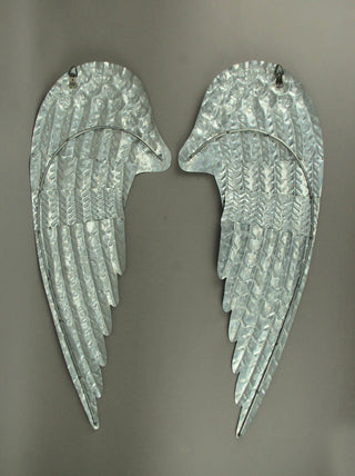 Galvanized Metal Rustic Angel Wings Wall Decor Set