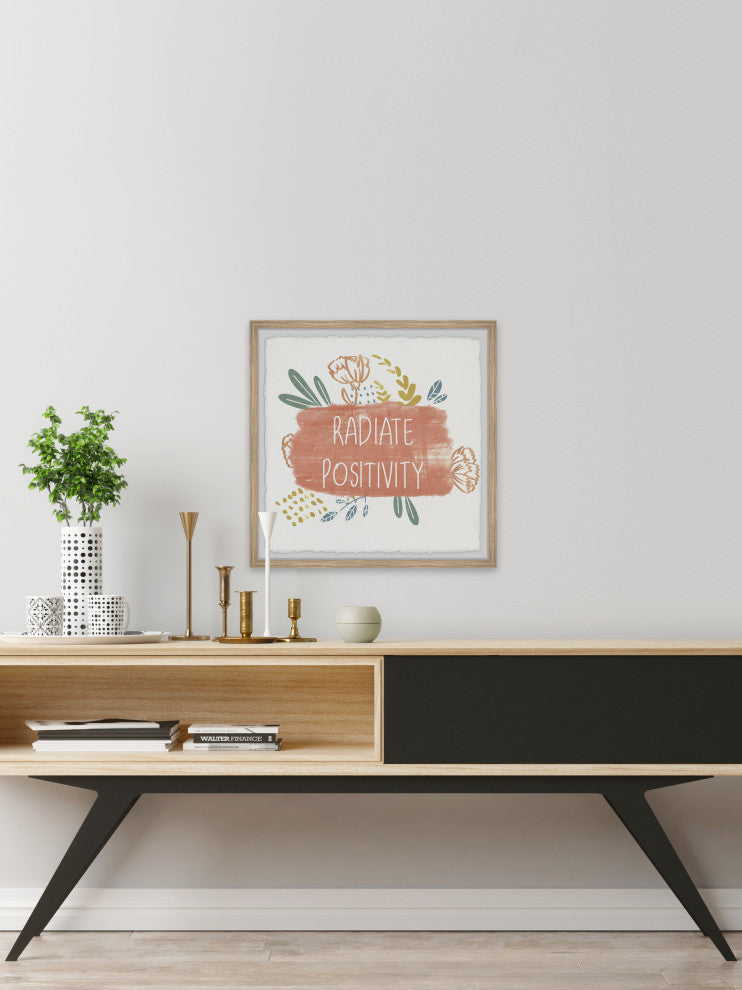 "Radiate Positive Energy" Framed Painting Print, 12x12