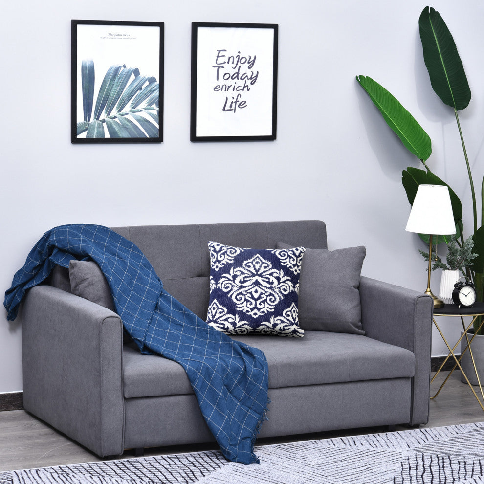 Ox Bay Machine-Made Blue/White Medallion Cotton Blend Pillow Cover, 20"x20"
