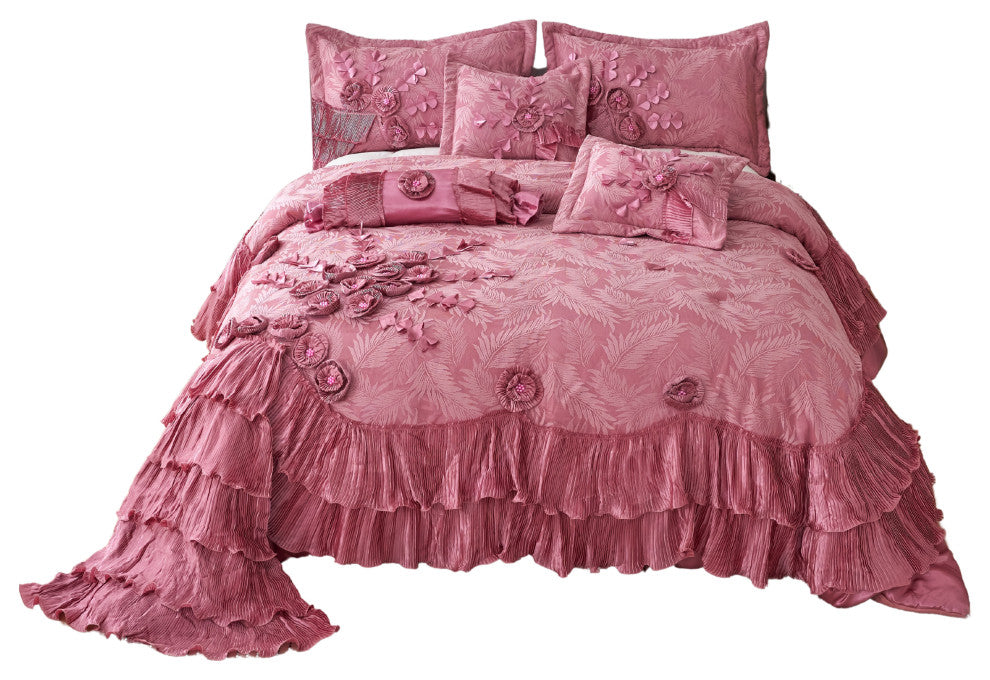 6-Piece Faux Satin-Piecenk Royal Dreams Comforter Set, King