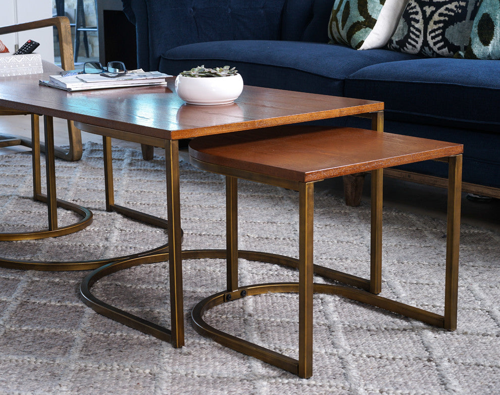 3-Piece Haven Home Lincoln Nesting Table Set, Deco Walnut