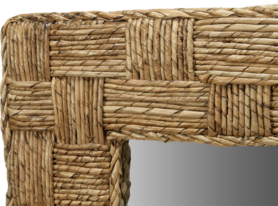Rectangular Checquered Wall Mirror, Rope
