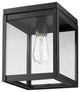Modern 1 Light Outdoor Aluminum Ceiling Mount Lighting Fixture, Black