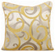 Yellow Decorative Pillow Covers 18"x18" Silk, Scrolling All The Way