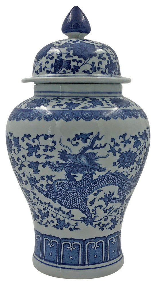 Chinese Blue and White Small Dragon Jar