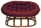 65"x48" Solid Micro Suede Double Papasan Cushion, Red Wine