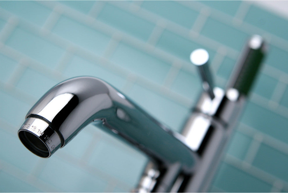 Kingston Brass Freestanding Tub Faucet With Hand Shower, Polished Chrome