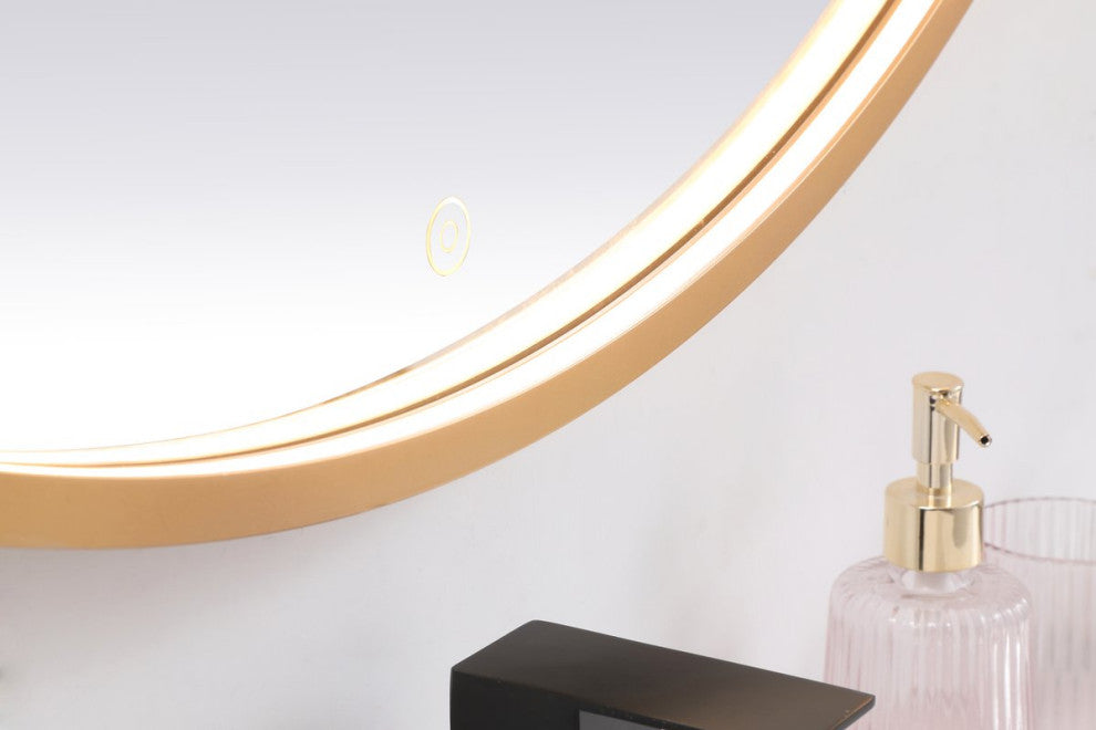 Modern Brass Led Mirror