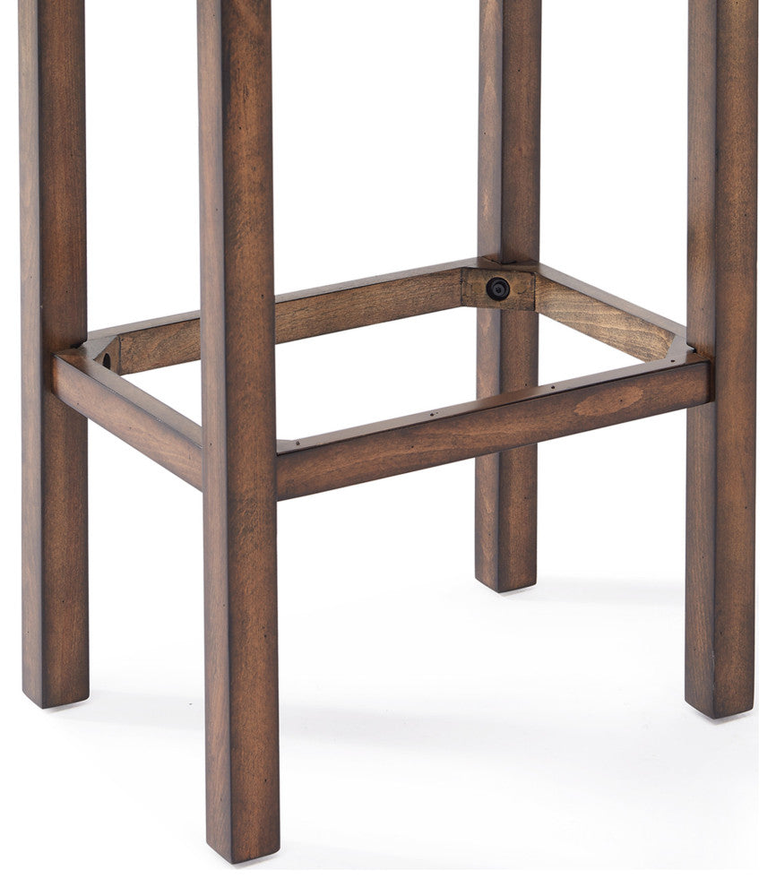26" Warm Brown Faux Leather Backless Bar Stool