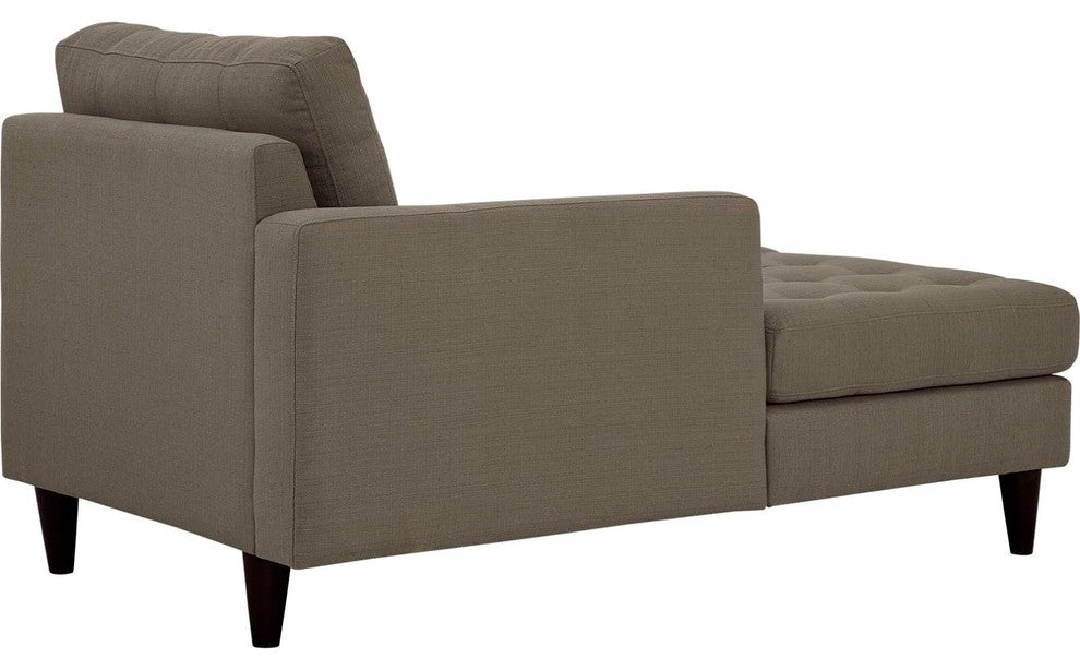 Modern Contemporary Urban Living Left Arm Chaise Lounge Chair, Gray Gray, Fabric