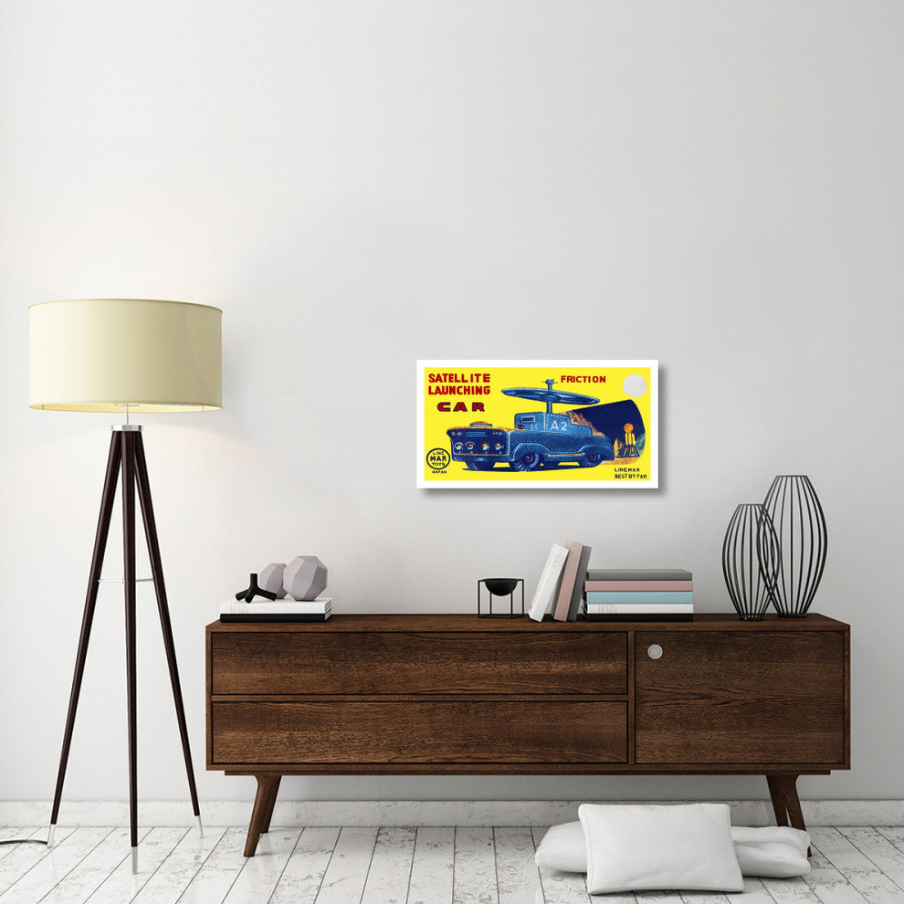 "Satellite Launching Car A2" Digital Paper Print by Retrotrans, 32"x17"