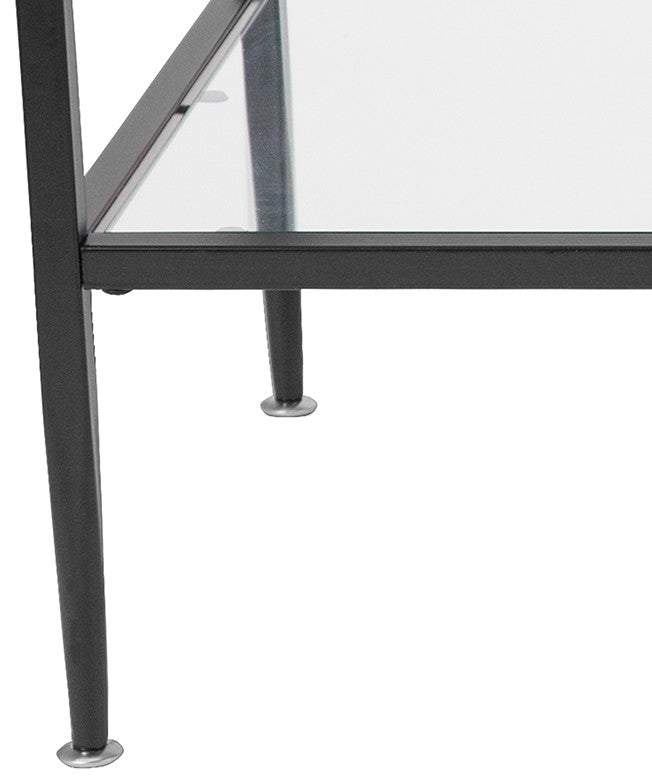 Glass Coffee Table With Black Metal Frame