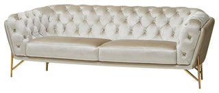 Divani Casa Stella Transitional Beige Velvet Sofa