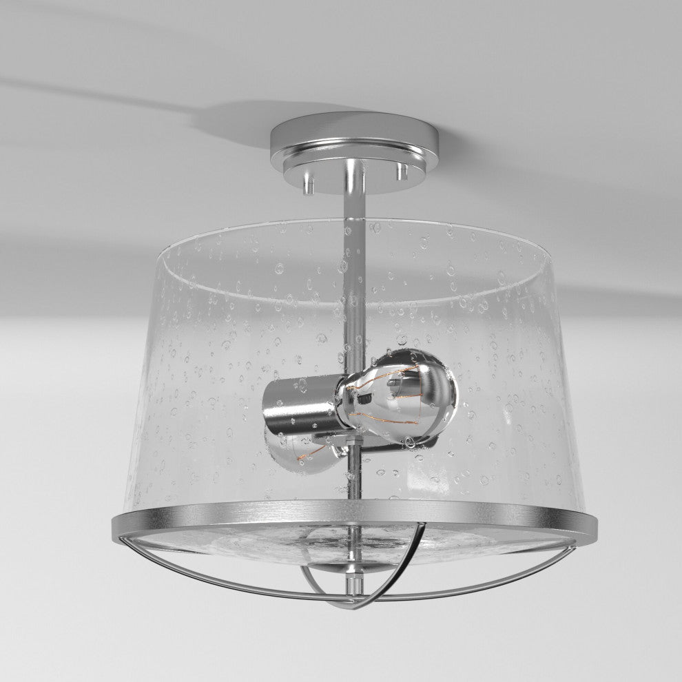 Darby Semi-Flush, Satin Platinum