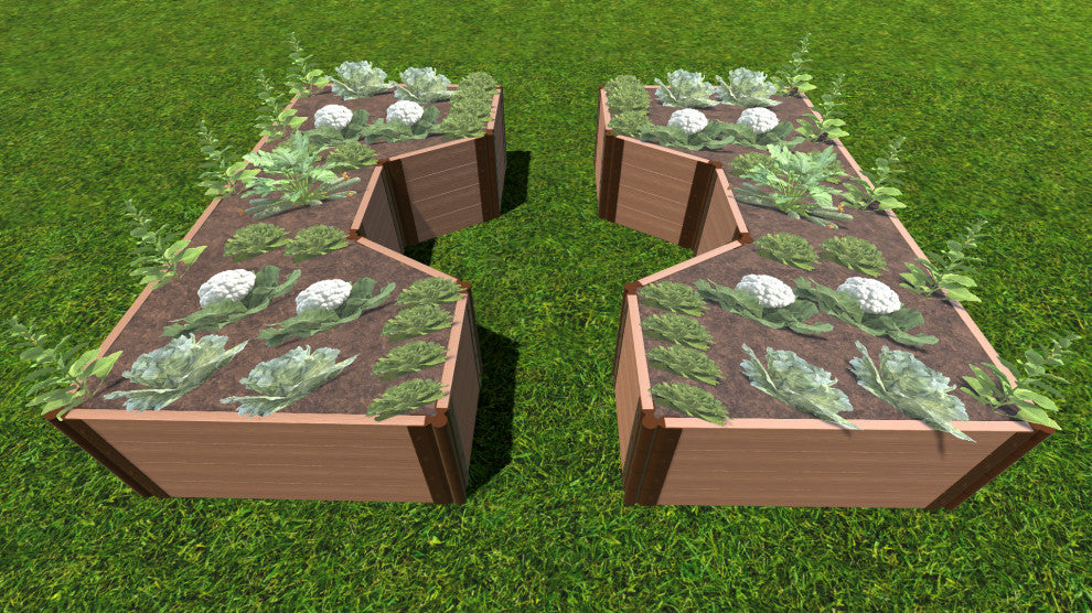Classic Sienna Walk-Through Hexagon Center Path' 8'x10'x22" Raised Garden