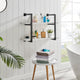 Danya B. Modern 2-Tier Hanging Wall Shelves, Metal and White Birch Finish