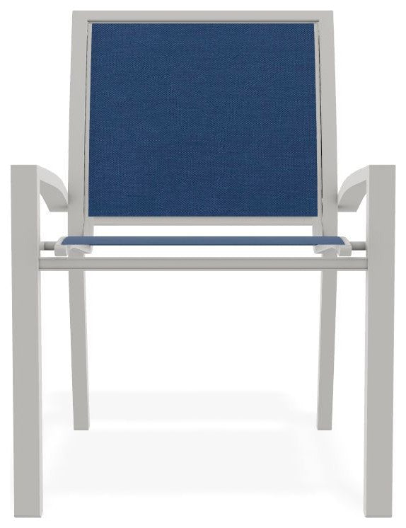 Kendall Sling Stackable Outdoor Dining Chair, Cobalt/Snow