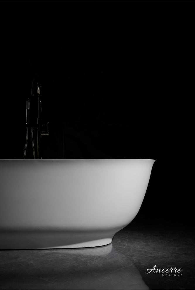 Fiore 67" Freestanding Solid Surface Bathtub, White