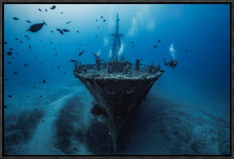 "Hai Siang Wreck" Framed Canvas Giclee by Barathieu Gabriel, 23x16"