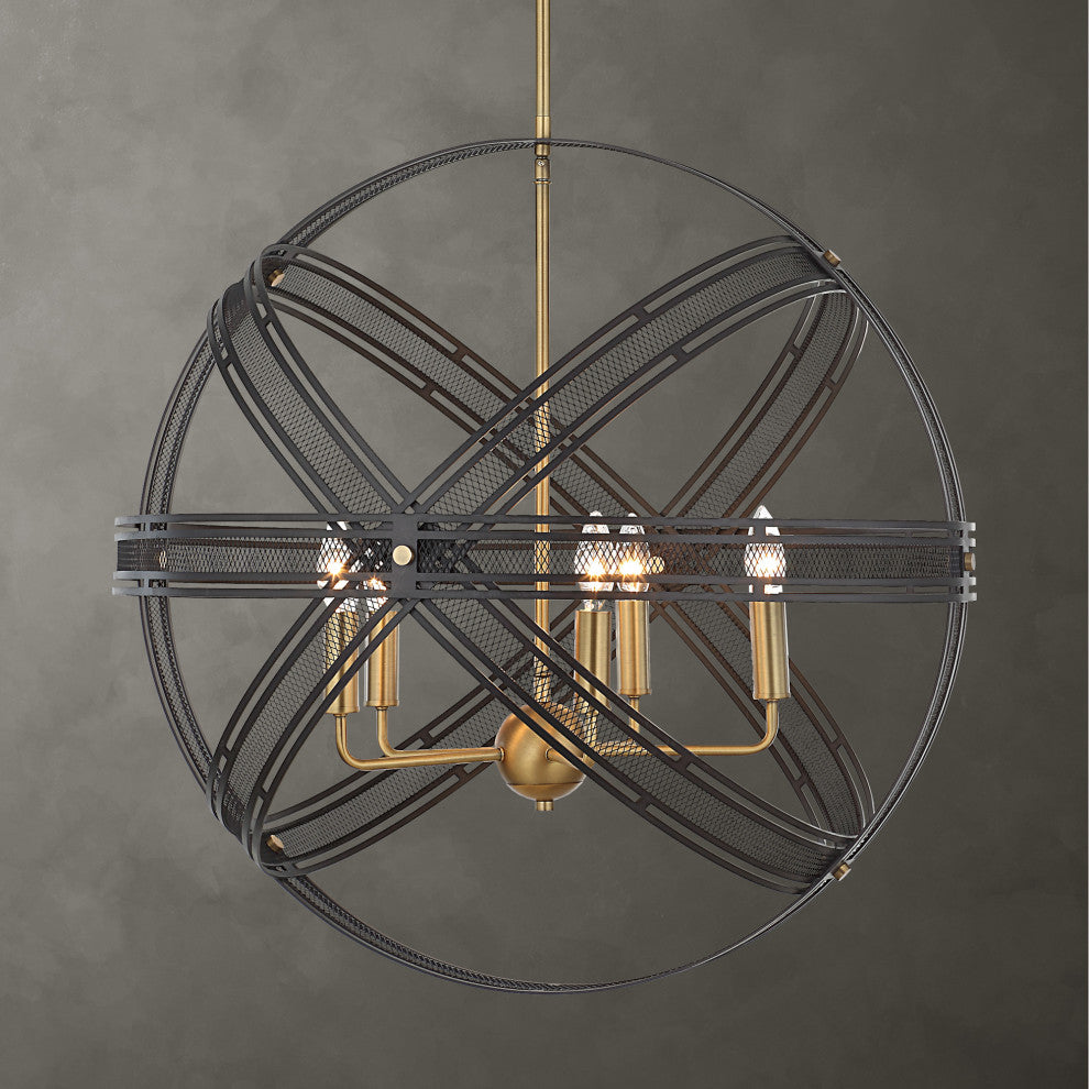 Uttermost 21606 Spherical 5 Light 28"W Pendant - Brass