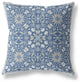 18 Blue Gray Paisley Indoor Outdoor Throw Pillow