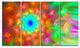 Amazing Multi Color Petals Dandelion, Floral Canvas Art Print, 48"x28", 4 Panels