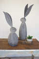 Rustic Tall 33" Faux Stone Rabbit Figure Metal Ears