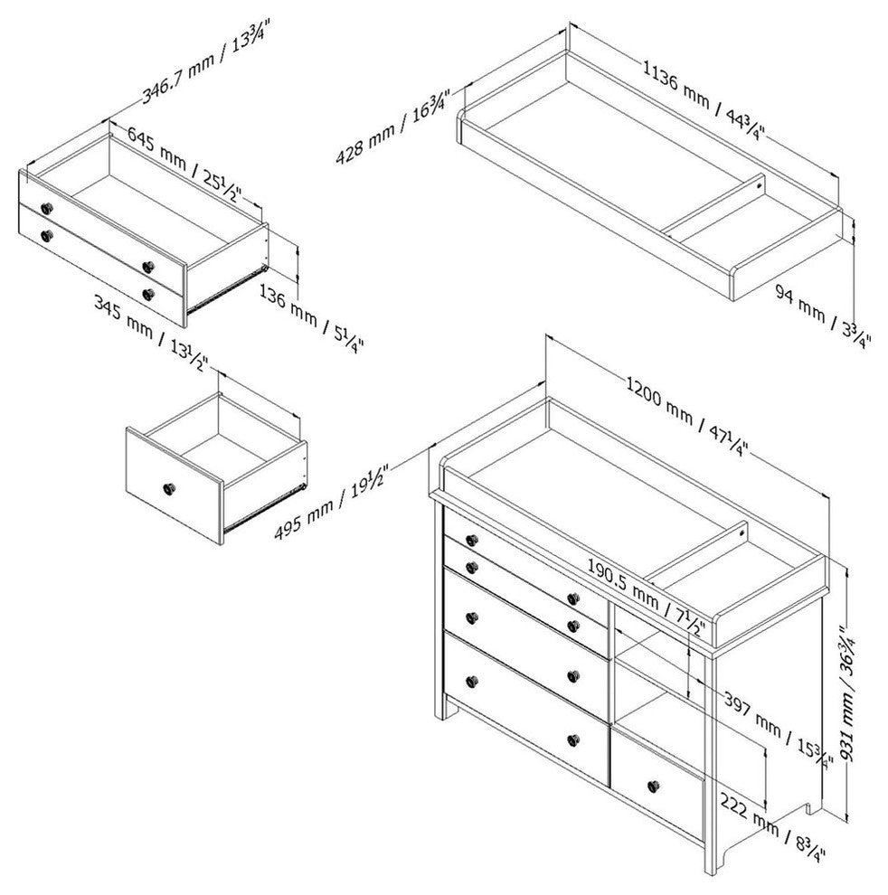 South Shore Little Smileys Changing Table, Espresso
