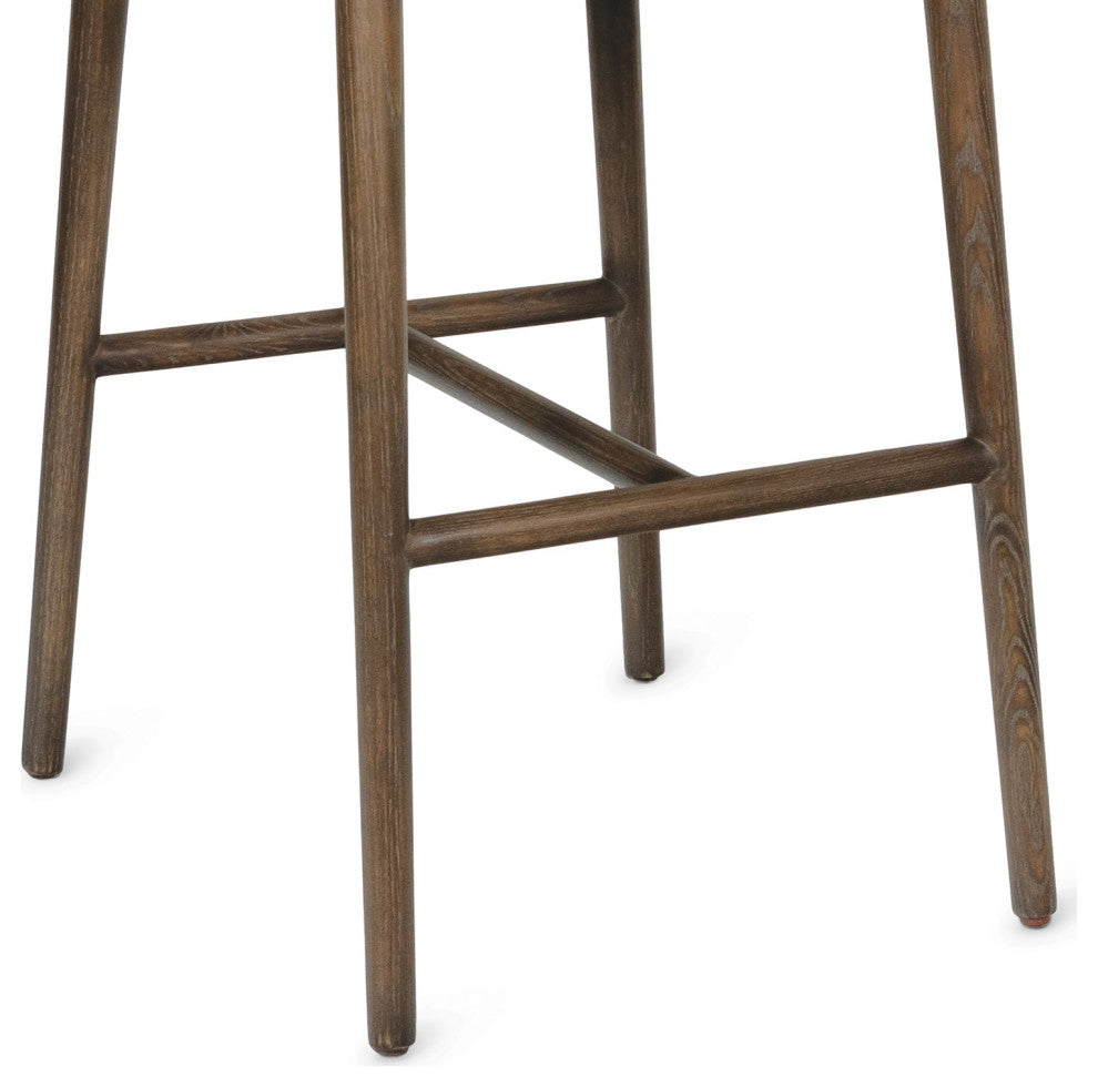 Ethan Leather Bar Stool, Black