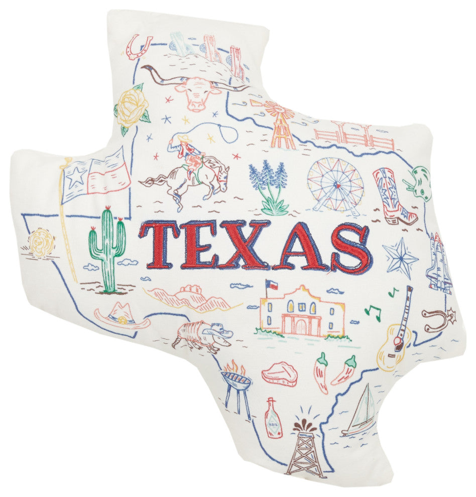 Texas Shaped Printed Pillow
