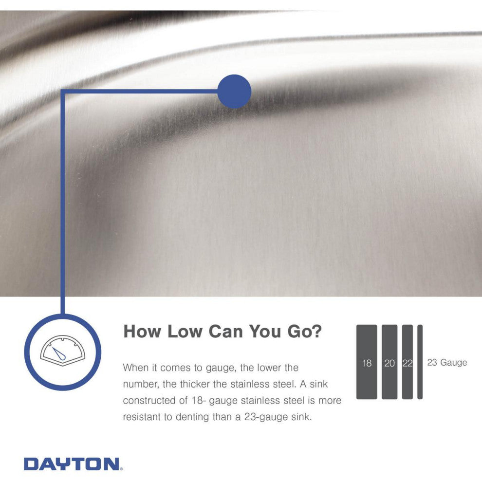 D117192 Dayton Stainless Steel 17" x 19" Drop-in Bar Sink, 2 Holes