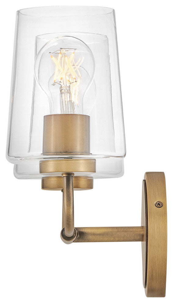 Lark Kline Small Two Light Vanity, Heritage Brass
